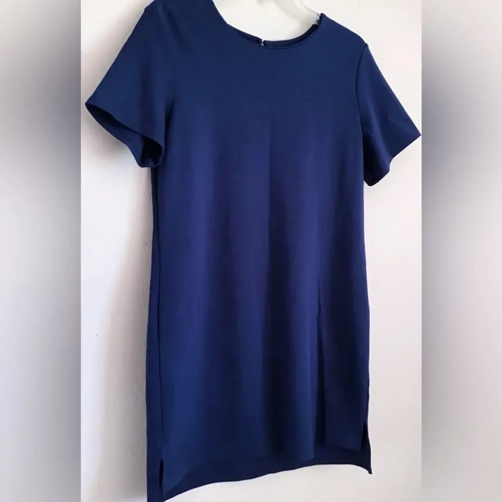 NWT Evereve Allison Joy blue Ella shift dress with back cutout size medium